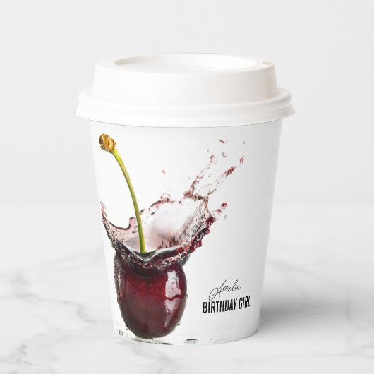 Dark Cherry Personalisiert Pappbecher (Vorderseite)