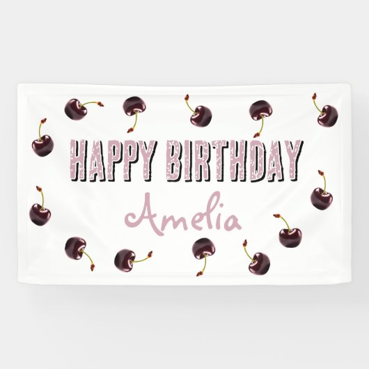 Dark Cherry Personalisiert Party Banner (Horizontal)