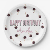 Dark Cherry Personalisiert Party Pappteller (Vorderseite)