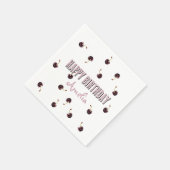 Dark Cherry Personalisiert Party Serviette (Ecke)