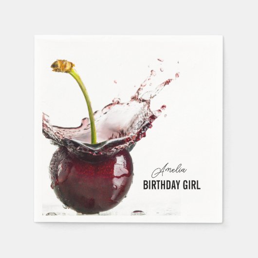 Dark Cherry Personalisiert Serviette (Vorderseite)