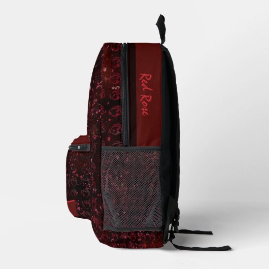 Dark Cherry Red Bedruckter Rucksack (Rechts)