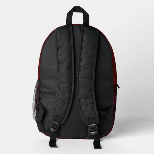 Dark Cherry Red Bedruckter Rucksack (Rückseite)