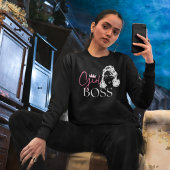 Dark Chic Girl Boss Zitat Starke Frauentypografie Sweatshirt