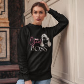Dark Chic Girl Boss Zitat Starke Frauentypografie Sweatshirt
