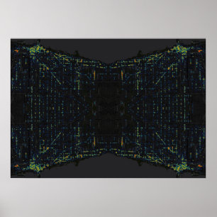 Dark Chicago Reflection Heatmap Poster