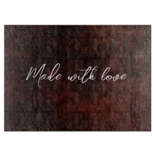 Dark Chocolate Brown Imitats Leather Schneidebrett