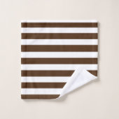 Dark Chocolate Brown Strike Bath Handtuch Set (Waschlappen)