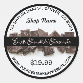 Dark Chocolate Cheesecake Bäckerei Round Sticker