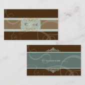 Dark Chocolate Classic Wedding Platzkarte (Vorne/Hinten)