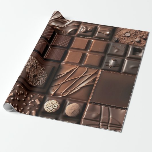 "Dark Chocolate Cocoa Bliss" Geschenk Geschenkpapier (Ungerollt)