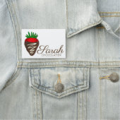 Dark Chocolate Covered Strawberry Chocolatier Namensschild (Beispiel)