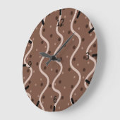 Dark Chocolate Drizzle and Sprinkles Pattern Große Wanduhr (Winkel)