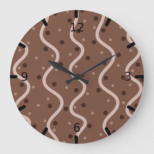 Dark Chocolate Drizzle and Sprinkles Pattern Große Wanduhr (Vorderseite)