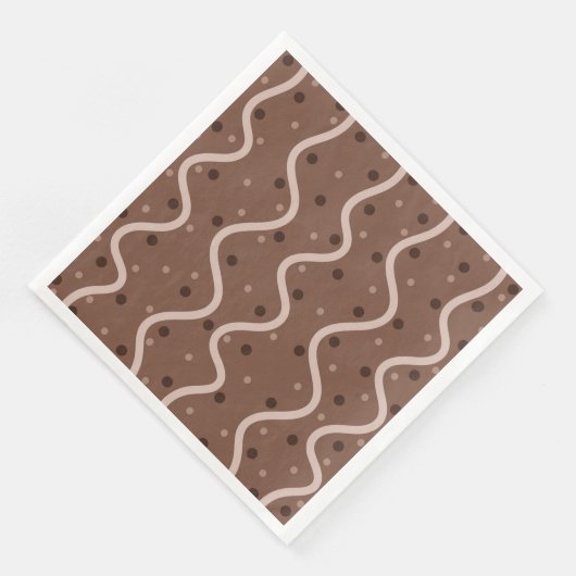 Dark Chocolate Drizzle and Sprinkles Pattern Serviette (Ecke)
