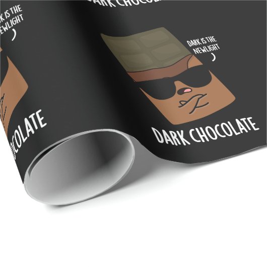 Dark Chocolate Funny Candy Pun Dark BG Geschenkpapier (Rolleneckpunkt)