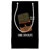 Dark Chocolate Funny Candy Pun Dark BG Kleine Geschenktüte (Vorderseite)