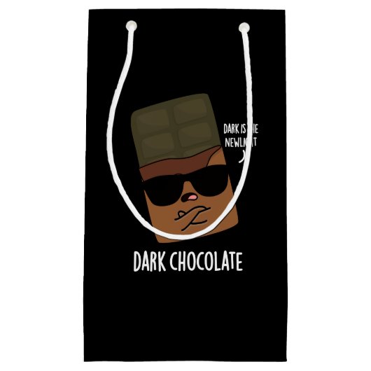 Dark Chocolate Funny Candy Pun Dark BG Kleine Geschenktüte (Vorderseite)