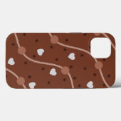 Dark Chocolate Heart Speckled Pattern Case-Mate iPhone Hülle (Rückseite (Horizontal))