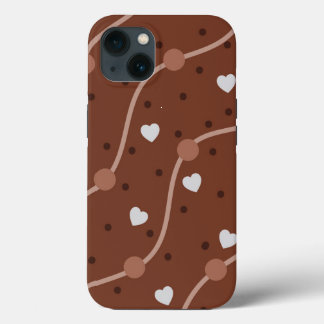 Dark Chocolate Heart Speckled Pattern Case-Mate iPhone Hülle