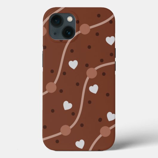 Dark Chocolate Heart Speckled Pattern Case-Mate iPhone Hülle (Rückseite)