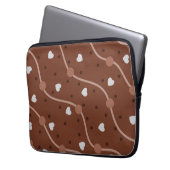 Dark Chocolate Heart Speckled Pattern Laptopschutzhülle (Vorderseite Links)