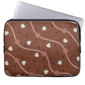 Dark Chocolate Heart Speckled Pattern Laptopschutzhülle (Vorderseite)