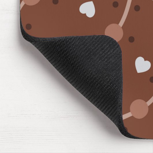 Dark Chocolate Heart Speckled Pattern Mousepad (Ecke)