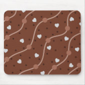 Dark Chocolate Heart Speckled Pattern Mousepad (Vorne)