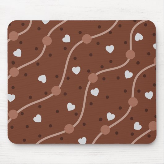 Dark Chocolate Heart Speckled Pattern Mousepad (Vorne)