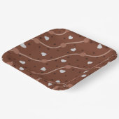 Dark Chocolate Heart Speckled Pattern Pappteller (Gewinkelt)