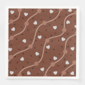 Dark Chocolate Heart Speckled Pattern Serviette (Vorderseite)