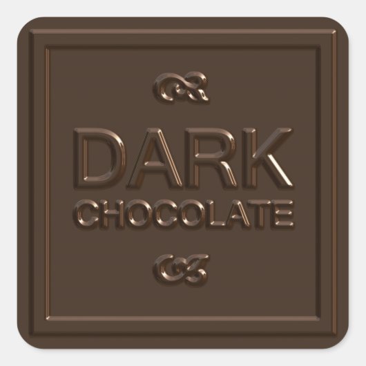 Dark Chocolate Square Quadratischer Aufkleber (Vorderseite)