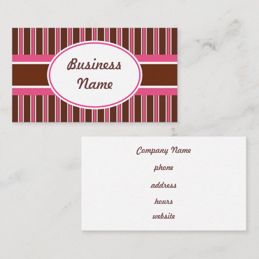 Dark Chocolate Stripes Business Card Visitenkarte (Vorne/Hinten)