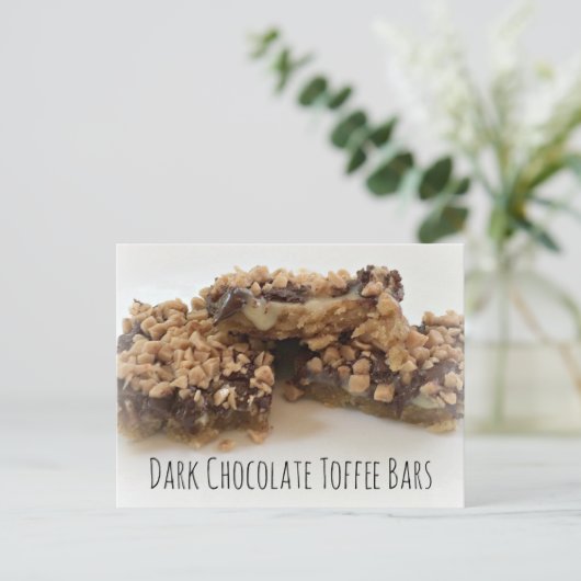 Dark Chocolate Toffee Bars Postkarte (Stehend Vorderseite)