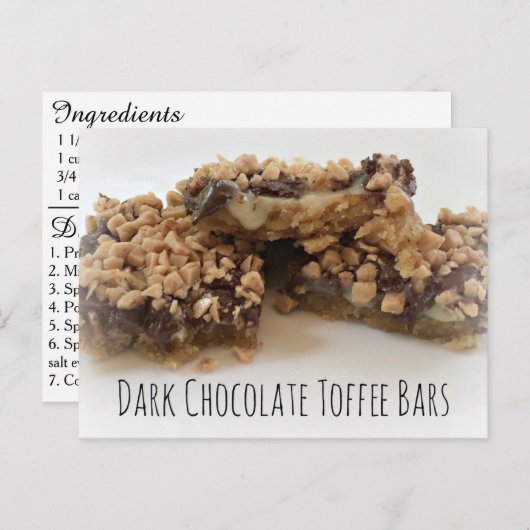 Dark Chocolate Toffee Bars Postkarte (Vorne/Hinten)