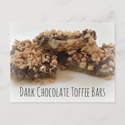 Dark Chocolate Toffee Bars Postkarte (Vorderseite)