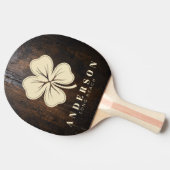 Dark Chopping Block Four Leaf Clover with Name Tischtennis Schläger (Seitenansicht)