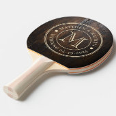 Dark Chopping Block Wedding Monogram Tischtennis Schläger (Vorderseite)