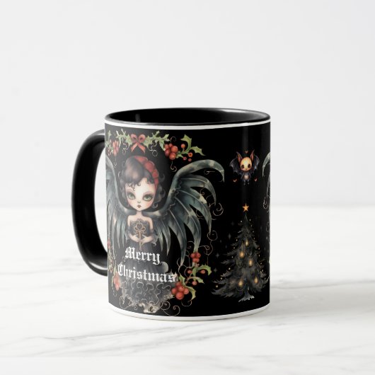 Dark Christmas Angel Tasse (Vorderseite Links)
