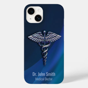 Dark Chrome Holographic 3D Medical Caduceus Case-Mate iPhone 14 Hülle