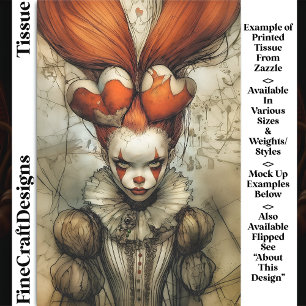 Dark Circus Queen Hearts Harlequin DZ2L Dekoupage Seidenpapier