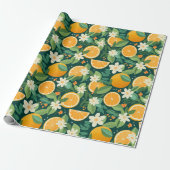 Dark Citrus Grove Floral Gift Geschenkpapier (Ungerollt)