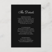 Dark Classic Photo Overlay | Black Wedding Details Begleitkarte (Vorderseite)