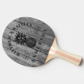 Dark Clean Gray Tropical Pineapple Wedding Crest Tischtennis Schläger (Seitenansicht)