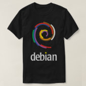 Dark Color Debian Linux T-Shirt (Design vorne)