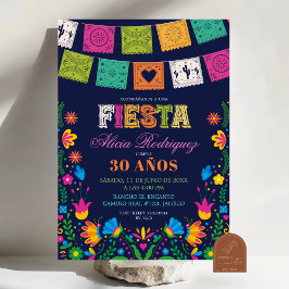 Dark Colorful Talavera Mexican Fiesta Birthday Einladung