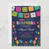 Dark Colorful Talavera Mexican SORPRESA Birthday Einladung (Vorderseite)