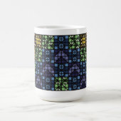 Dark Colourful Quilt Blocks Coffee Mug Kaffeetasse (Mittel)