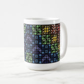 Dark Colourful Quilt Blocks Coffee Mug Kaffeetasse (VorderseiteRechts)